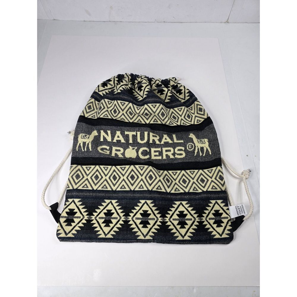 Natural Grocers Tote Bag‎ Backpack Alpaca Southwestern Tribal Grocery Zip Pocket